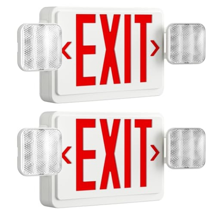 Emergency Exit Sign - 非常灯付きLED非常口標識、バッテリーバックアップ付き調整可能なLED非常口灯、取り付け簡単、UL認定、A