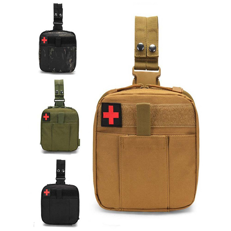 First Aid Bag Kit - MOLLE対応 ドロップレッグポーチ メディカルキットバッグ 救急用太ももパック アウトドア キャンプ