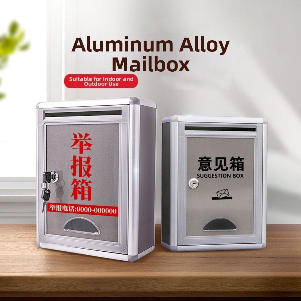 Lockbox Key Secure - アルミニウム合金製ロック式投票箱、鍵付きで安全、提案用メールボックス、防水多機能苦情箱、ビジネス用