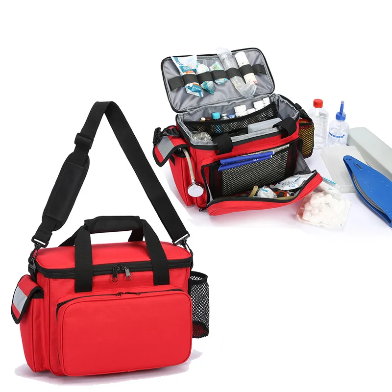 First Aid Bag Kit - ポータブル屋外救急キット医療バッグ隔離用マルチポケット大容量収納クロス緊急医療バッグスポーツトラベルバッグ