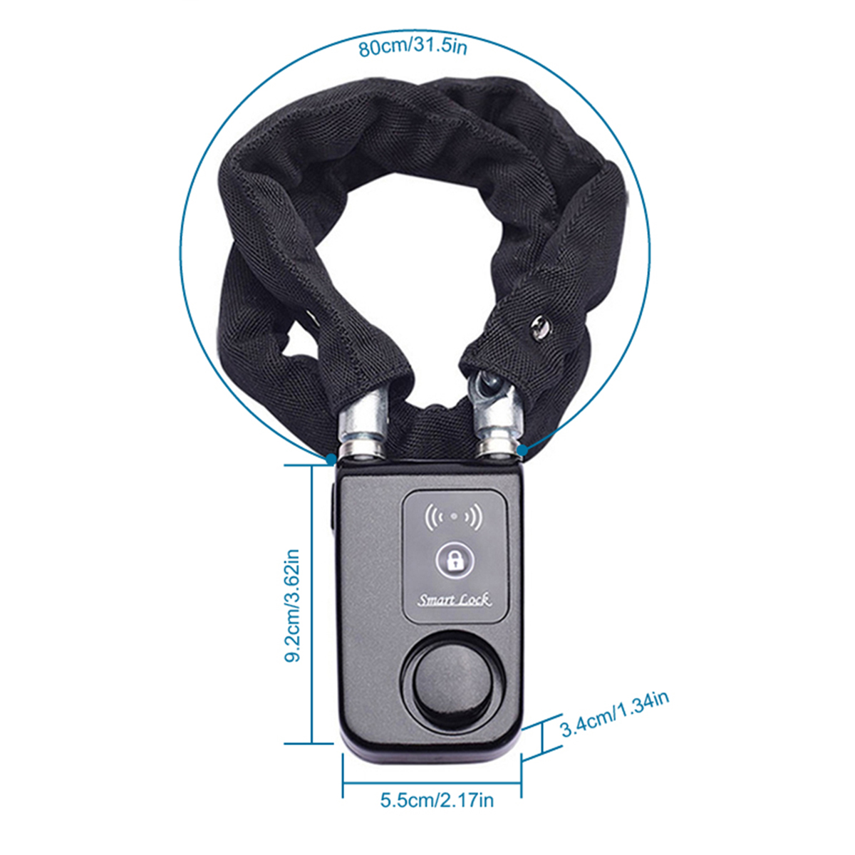 Security Chain Door - スマートBluetoothチェーンロックキーレスバイク/オートバイゲート/ドアロック盗難防止アラーム付き110Dbアプリ電話制御