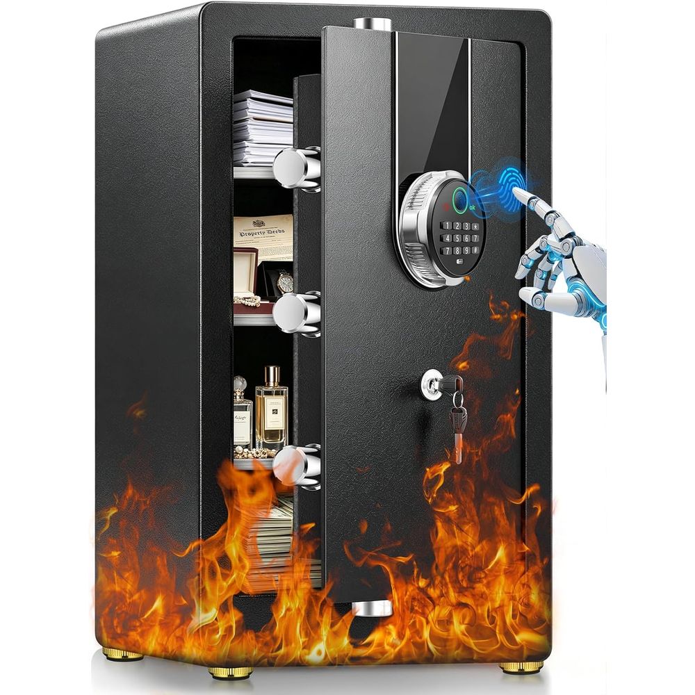 Fire Safe Document - 大型生体認証金庫（35分1700） ° F耐火等級と二重盗難防止アラーム（家庭用またはオフィス文書用）