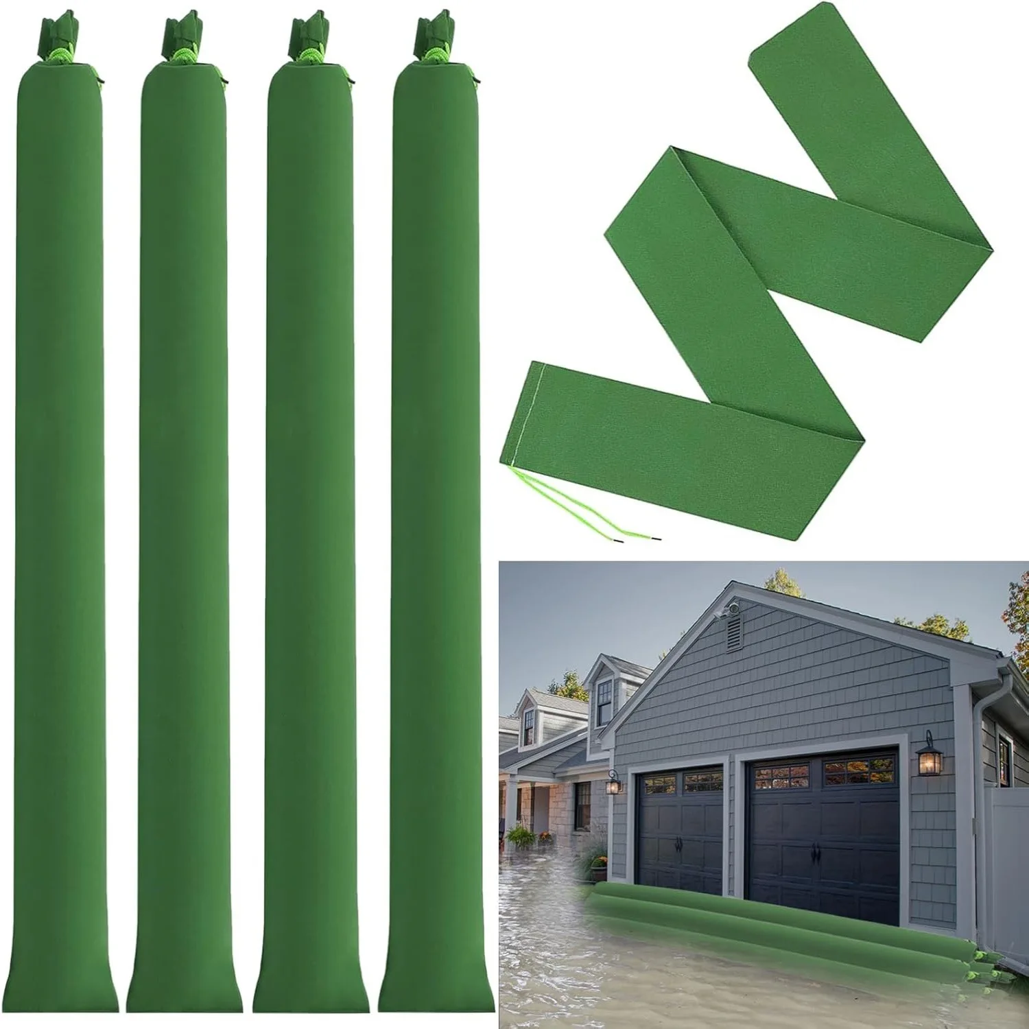 Flood Barrier Bag - 2 個の土嚢肥厚ロングキャンバス土嚢頑丈な水バリア大型土嚢再利用可能な空の洪水防止土嚢