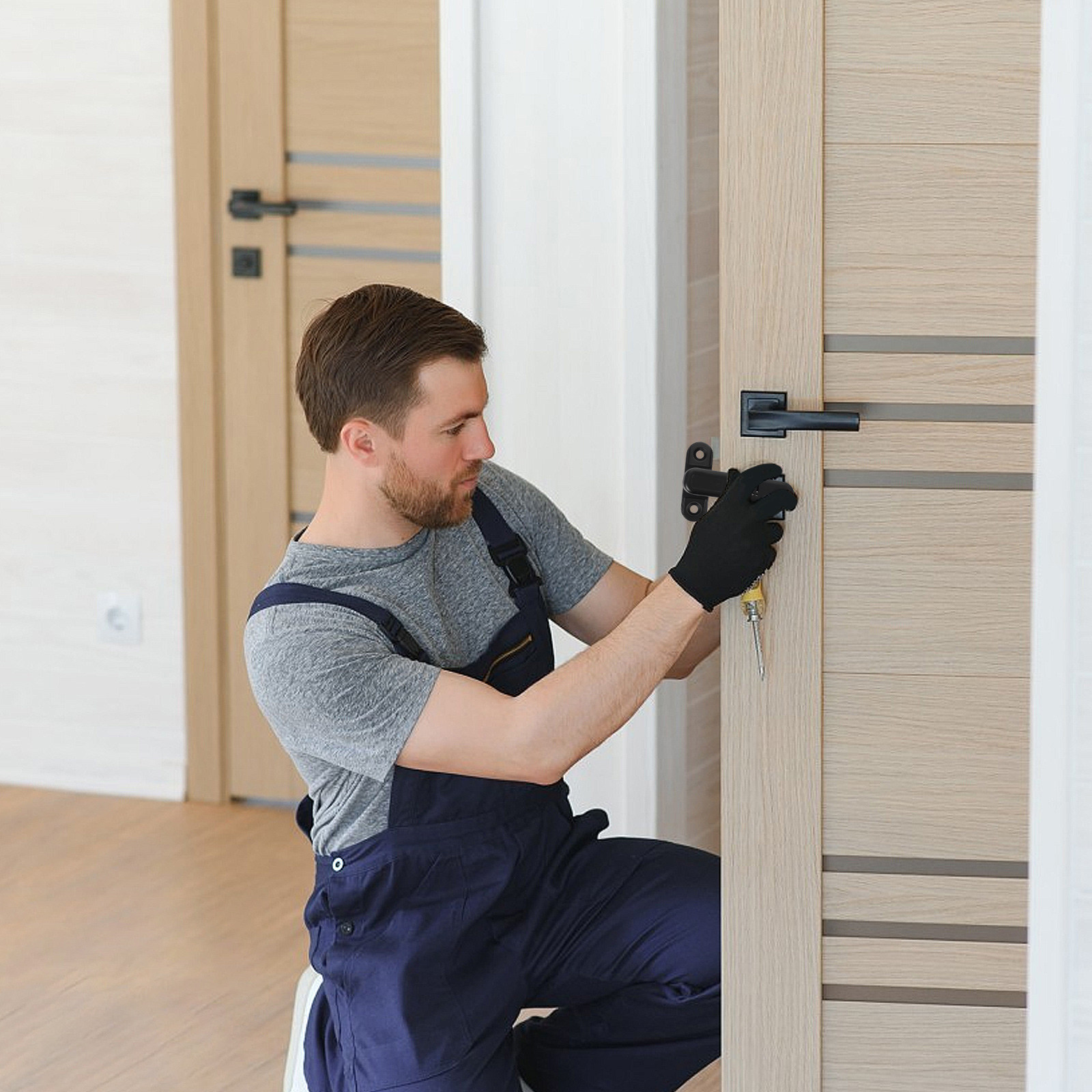 Door Stop Alarm - ドアストップアラームポータブル盗難防止セキュリティブロッカー旅行安全ロック家庭用ホテルアパートペット保護用