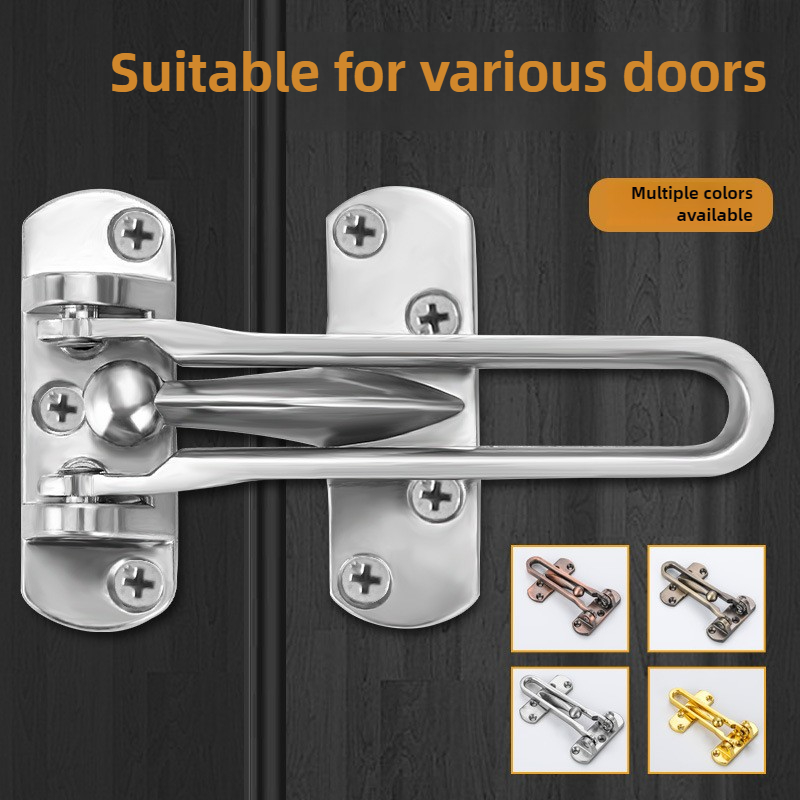 Security Chain Door - 玄関ドアセキュリティ安全ホームハスプロック強力耐久性ホームチェーンロックガードキャッチドア固定ロックセキュリティツール金属