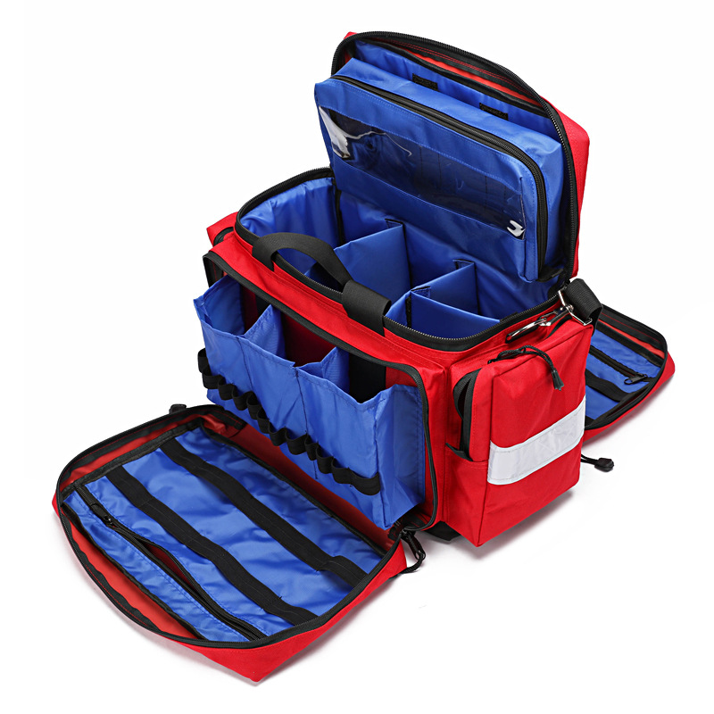 First Aid Bag Kit - 反射ストリップ付きの大容量屋外救急キット ポータブル収納バッグ 緊急時の救急用の複数の持ち運びオプション