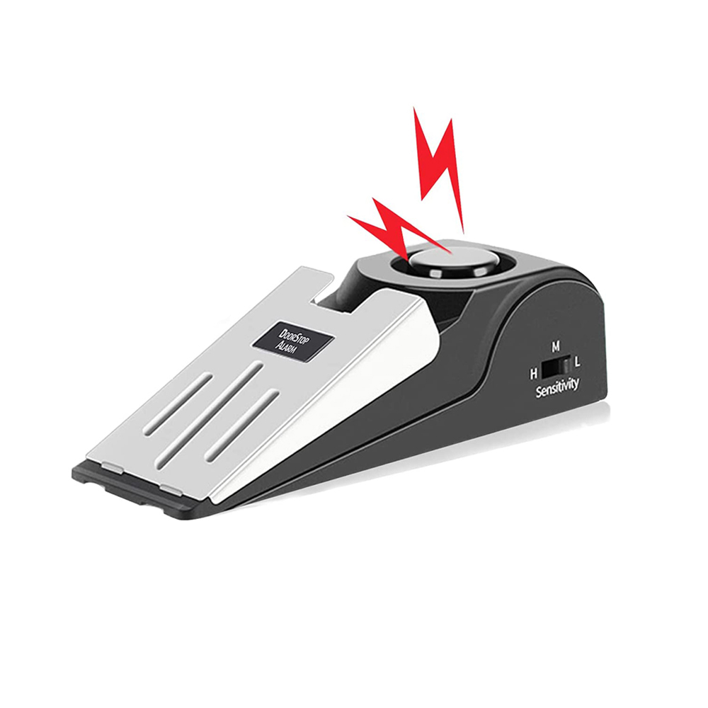 Door Stop Alarm - 1Pc ドアストッパーアラームポータブル 120db ウェッジセキュリティフロアドアストップ調整可能な感度家庭寮旅行用