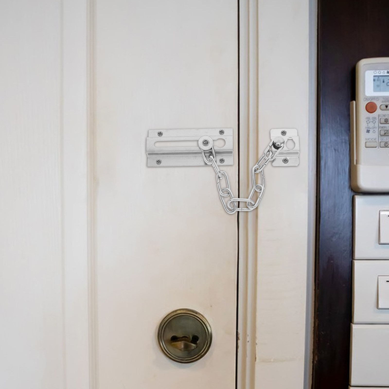 Security Chain Door - ドアチェーンロックステンレス鋼セキュリティチェーン盗難防止ラッチ室内ドア用フロントドアアパート子供用安全ドア
