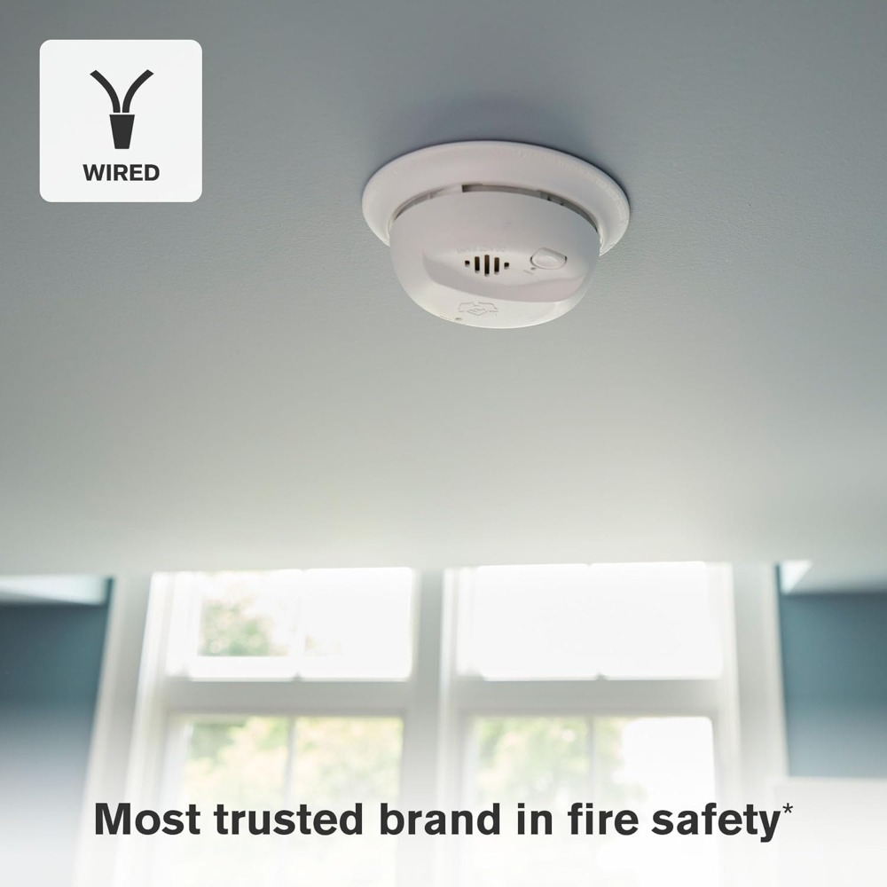 Smoke Detector Interconnected - 相互接続されたハードワイヤード煙感知器、10年間密閉型バッテリーバックアップ付き、3個パック