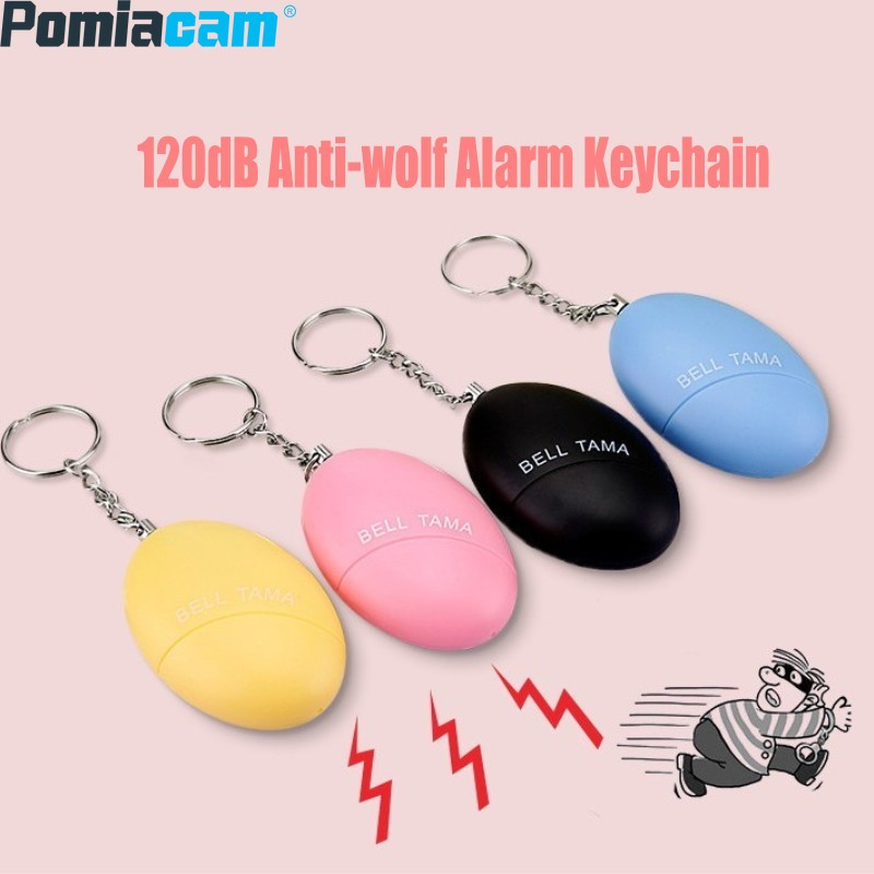 Personal Alarm Keychain - 卸売新しいポータブル緊急パーソナルアラームキーホルダー 120DB ベルタマ自己防衛抗攻撃抗オオカミアラーム Women50pcs
