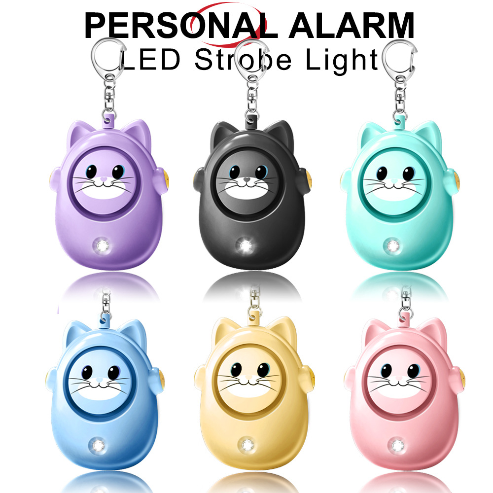 Personal Alarm Keychain - 女性のためのかわいい猫の個人的な警報、オオカミのアーティファクト、屋外の子供と緊急の自己防衛キーホルダー、新しい、h8,2024