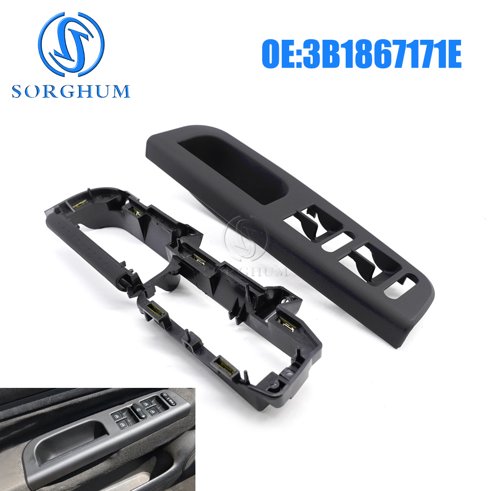 Window Lock Bar - グラスガム-フロント左ドアプルハンドル、ウィンドウスイッチパネル、トリム、vw mk4、ジェッタ、ゴルフ、ボラ、パサート、b5、3b1867171e用ブラケット
