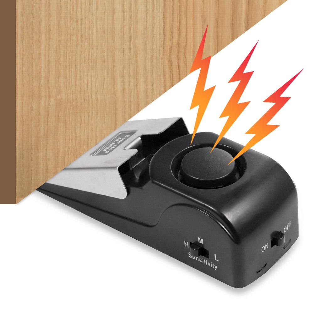Door Stop Alarm - ワイヤレスドアストップ警報システム 125dB 大音量ホームセキュリティ盗難防止ドアブロックシステムポータブルドアストッププレッシャー警報器
