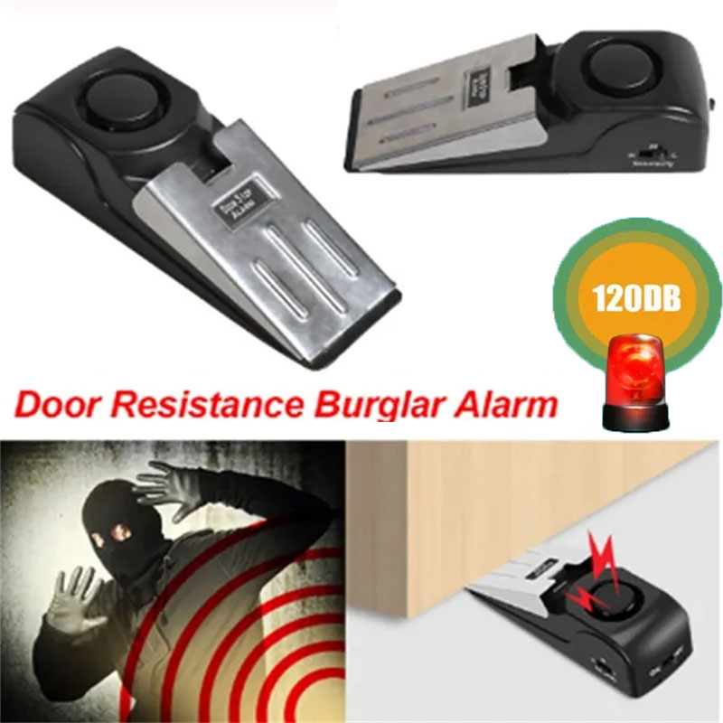 Door Stop Alarm - ワイヤレスドアストップストッパー、アラームブロック、ブロッキングシステム、デバイス、ホーム、トラベル、ミニ盗難防止、ウェッジ形状、120db