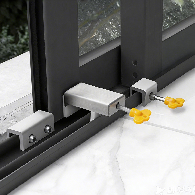 Window Lock Bar - 調節可能な窓ロックストッパーアルミ合金製スライディングウィンドウリミットバックル子供の安全保護用ウィンドウラッチハードウェア