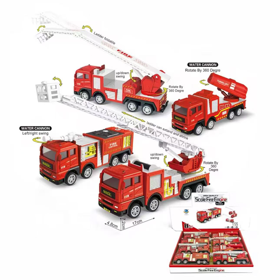 Fire Escape Ladder - 1pc-合金消防車 1:32 シミュレーション消防ダイキャスト救助車両消防はしごエンジニアリング車モデル子供のおもちゃの誕生日ギフト