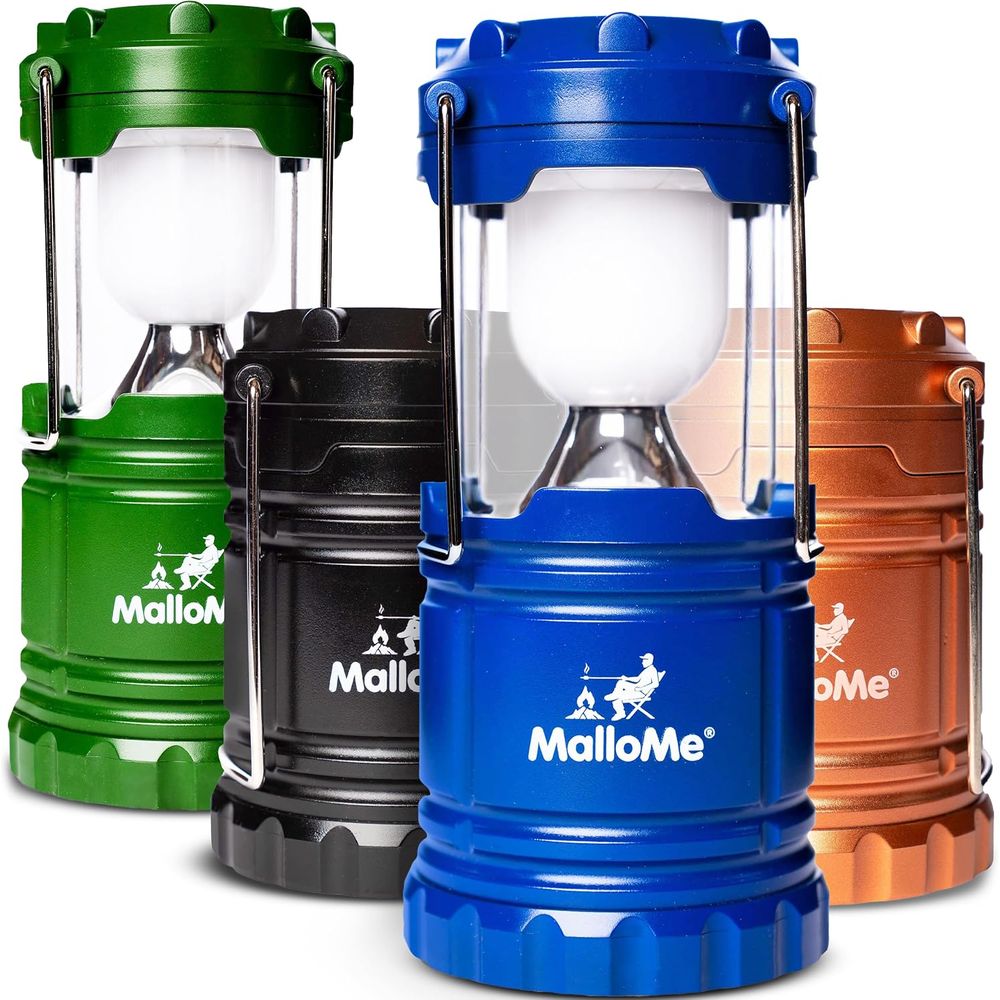 Power Outage Light - マルチカラーLEDキャンプランタン4個セット：停電、キャンプ、テント照明用のポータブル屋外ライト（電池式）