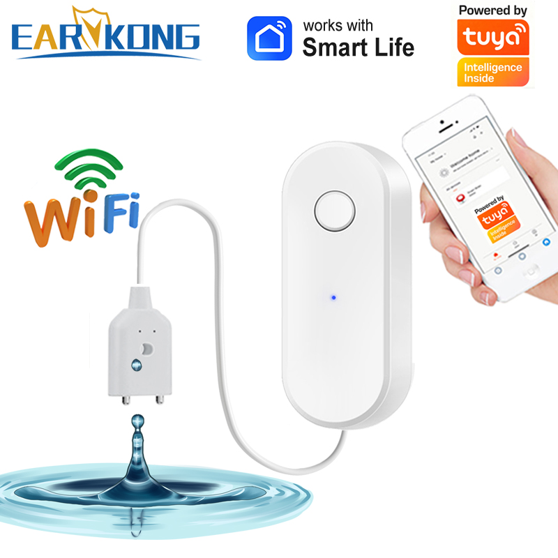 Water Alarm Sensor - Tuya WiFi スマート水漏れセンサー液体漏れ警報オーバーフローレベル検出器洪水保護 SmartLife アプリ