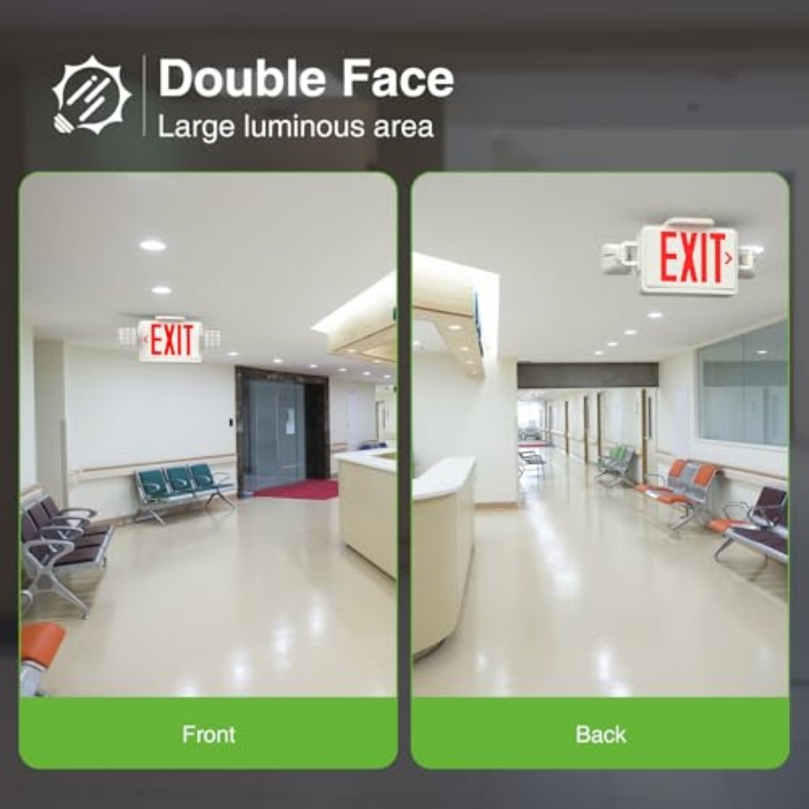 非常灯付きLED非常口標識、バッテリーバックアップ付き調整可 - Emergency Exit Sign のレビューと価格