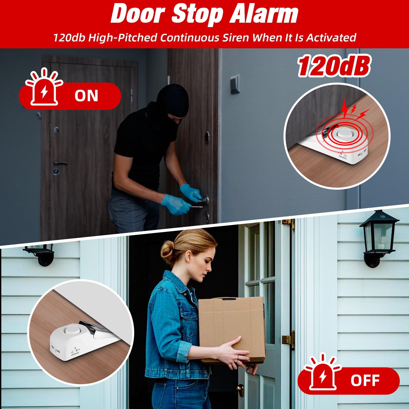 ポータブルドアストップアラーム旅行ホテルドアロック設置不要ホ - Door Stop Alarm のレビューと価格