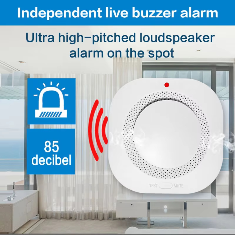 音と光の火災警報器を備えたスマートな独立型煙感知器センサー、 - Smoke Detector Interconnected のレビューと価格
