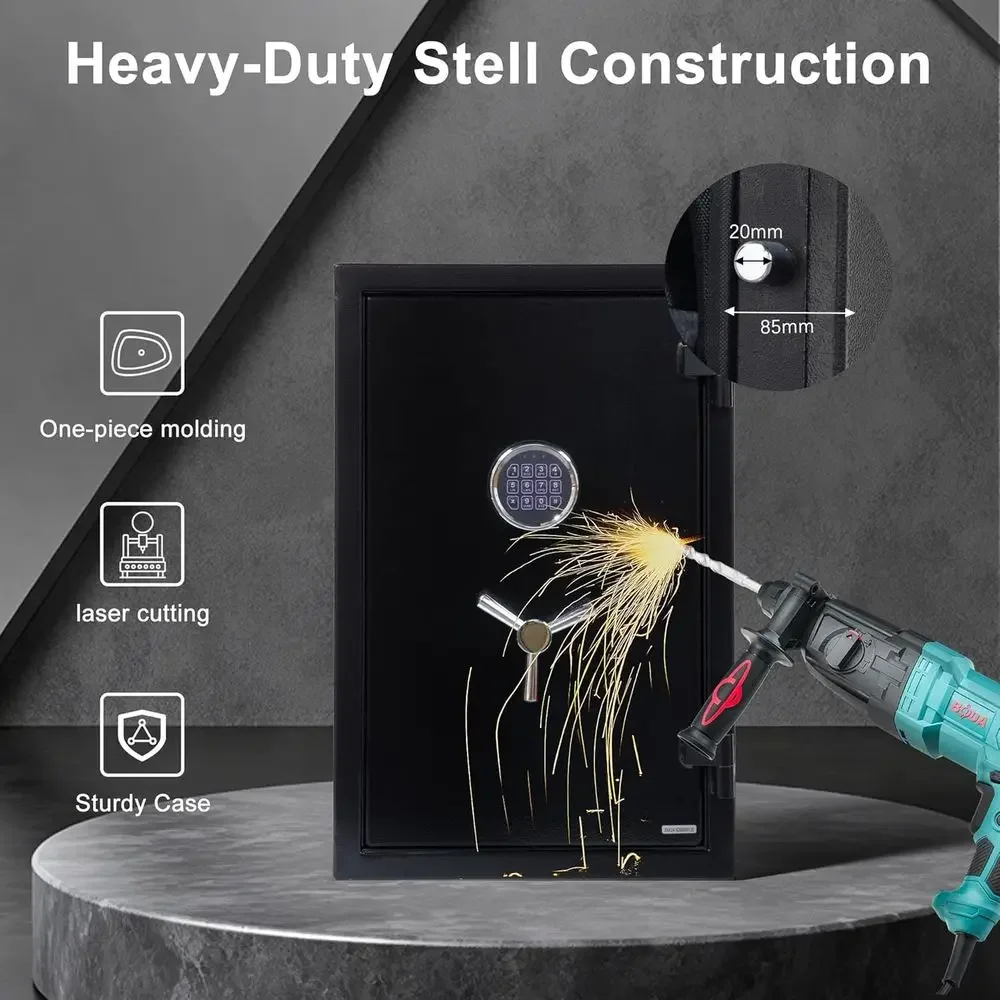 1400 ° 耐火性ピストルセーフ、デジタルロック、盗難防止 - Fire Safe Document のレビューと価格