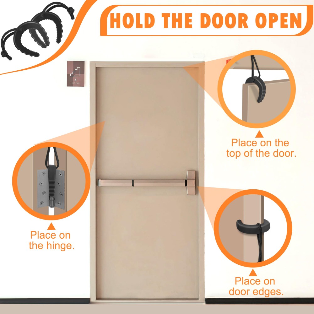使いやすいゴム製ドアジャム消防士用ウェッジゴム製ドアストッパ - Door Stop Alarm のレビューと価格