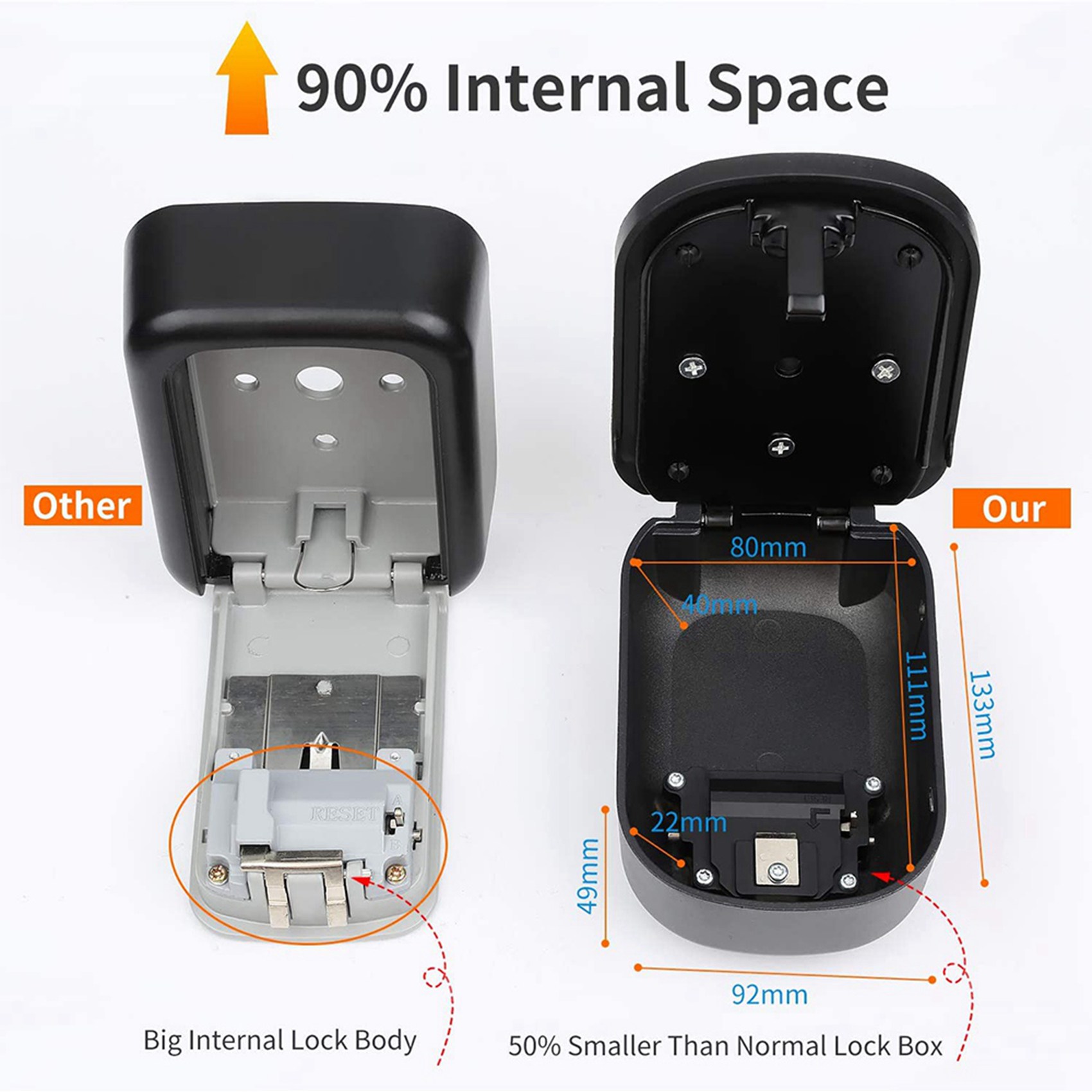 ABKN-2X キーロックボックス 壁掛け 4桁ダイヤル式  - Lockbox Key Secure のレビューと価格
