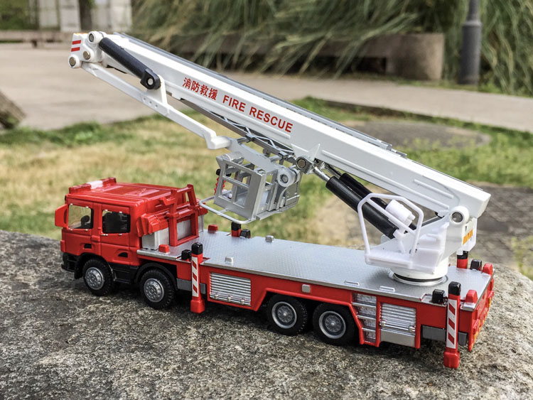 子供のための合金工学車両,1:50の高シミュレーション消防車 - Fire Escape Ladder のレビューと価格