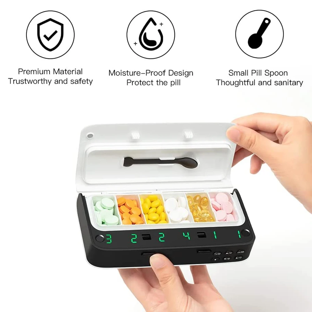 アラーム付きピルディスペンサー 毎日の薬ピルオーガナイザー  - Medicine Cabinet Lock のレビューと価格