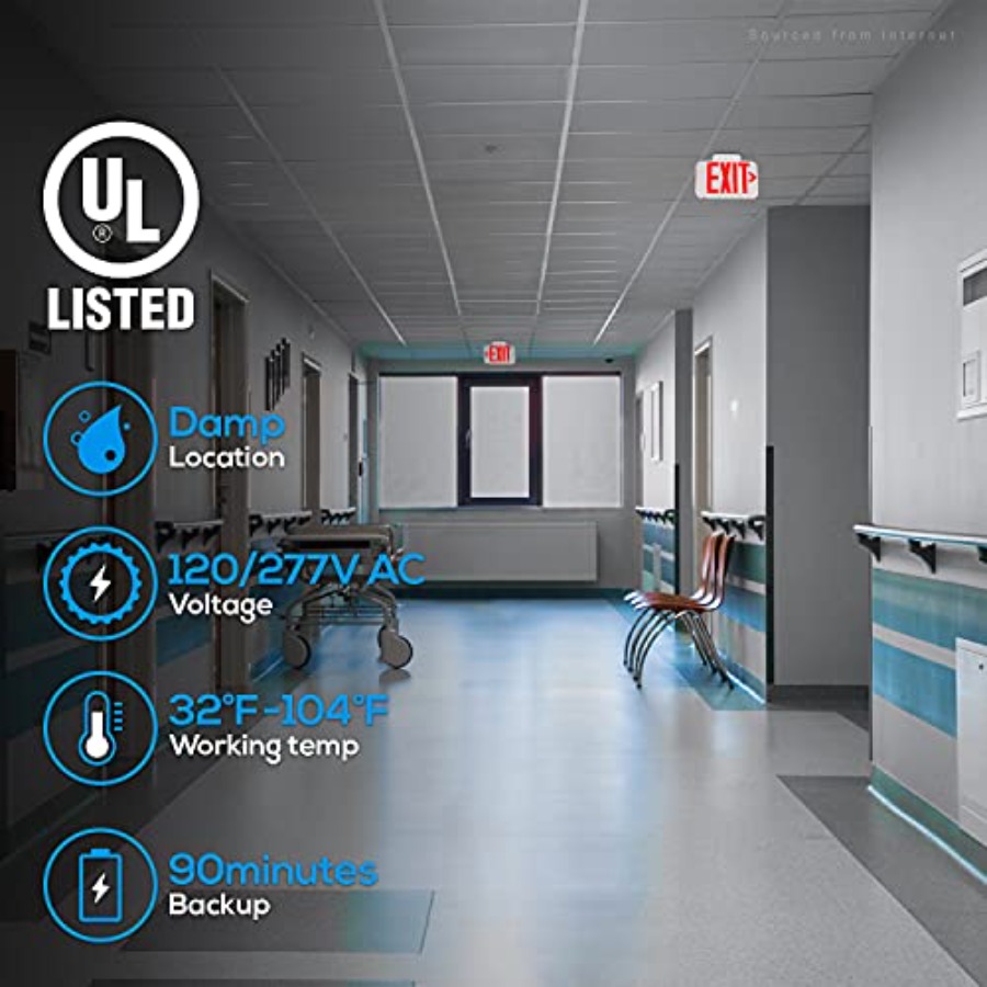 LED非常口標識、バッテリーバックアップ付き非常口灯、両面、 - Emergency Exit Sign のレビューと価格