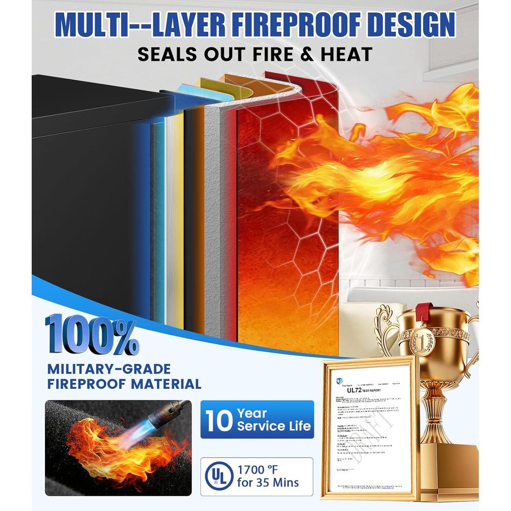 大型生体認証金庫（35分1700） ° F耐火等級と二重盗難 - Fire Safe Document のレビューと価格
