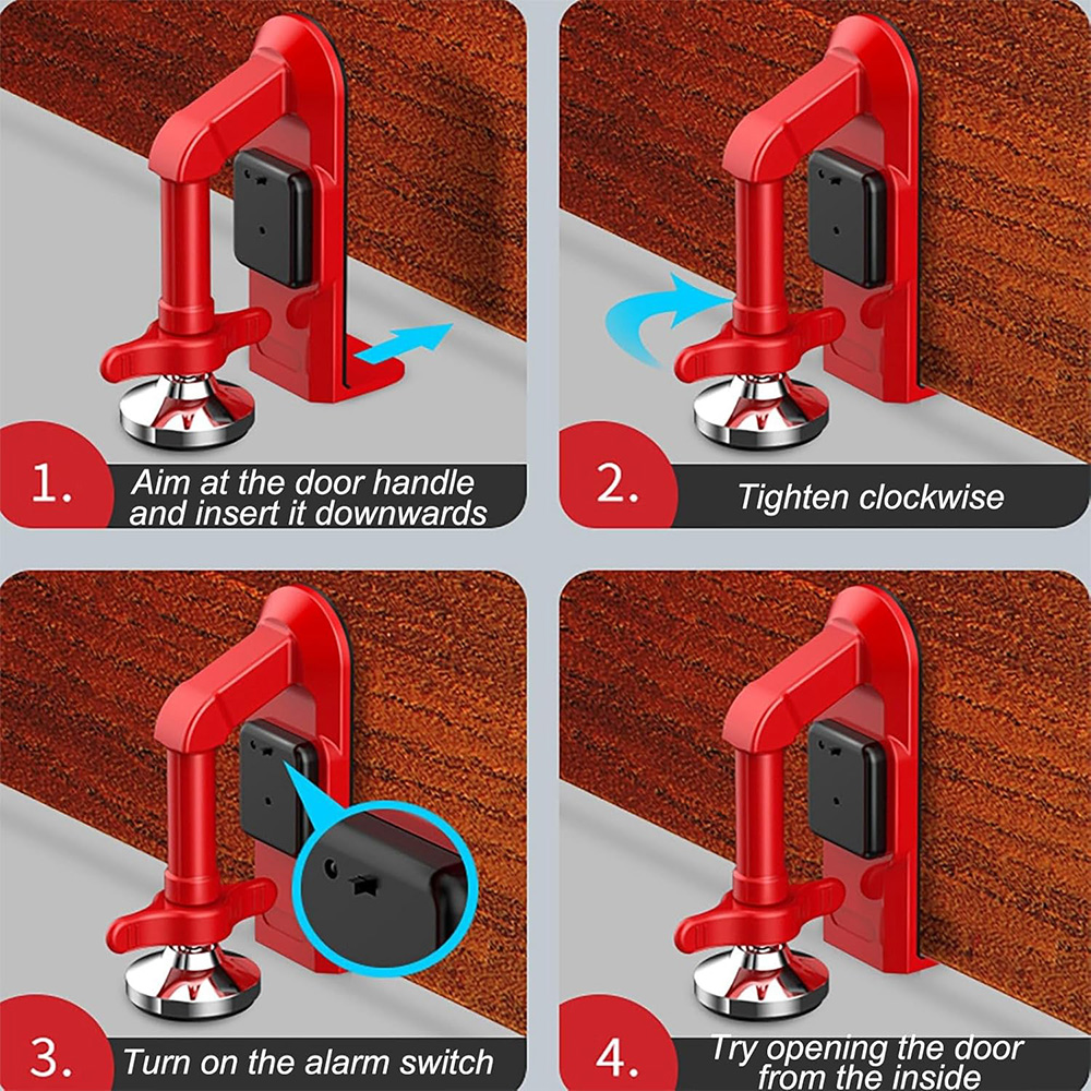 バッテリー駆動アラームドアストッパードアロック女性のためのセ - Door Stop Alarm のレビューと価格