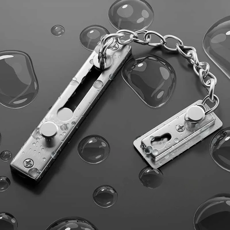 ドリル不要のステンレス製セキュリティドアチェーンプッシュボタ - Security Chain Door のレビューと価格