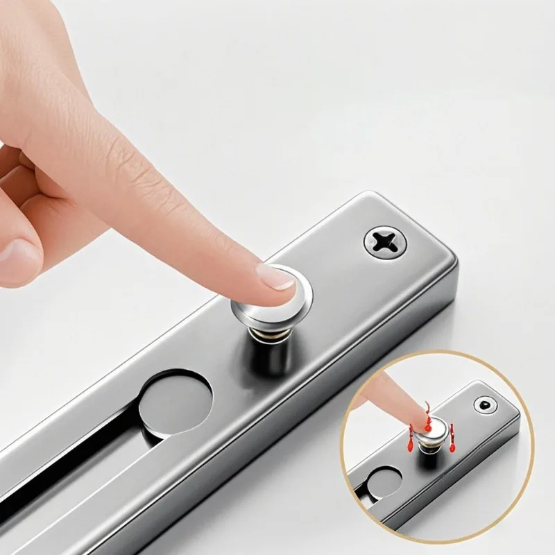 ドリル不要のステンレス製セキュリティドアチェーンプッシュボタ - Security Chain Door のレビューと価格