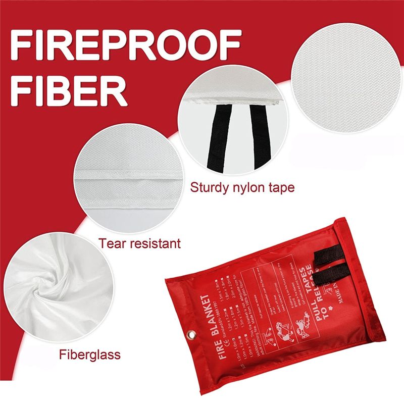 プロモーションデー 2枚入り 緊急用防火毛布、防火毛布、キッ - Fire Blanket Kitchen のレビューと価格