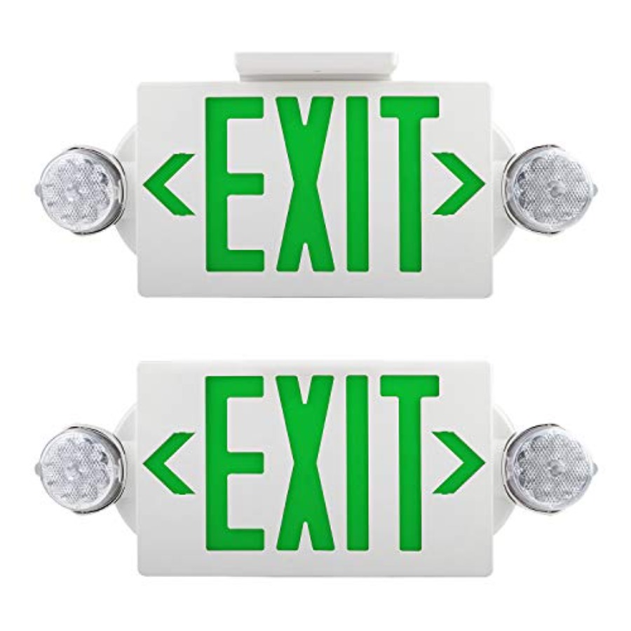 非常口灯、調整可能な2つのLEDヘッド付き非常口標識灯、バッ - Emergency Exit Sign のレビューと価格