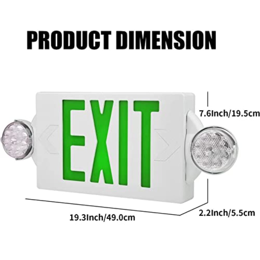非常口灯、調整可能な2つのLEDヘッド付き非常口標識灯、バッ - Emergency Exit Sign のレビューと価格