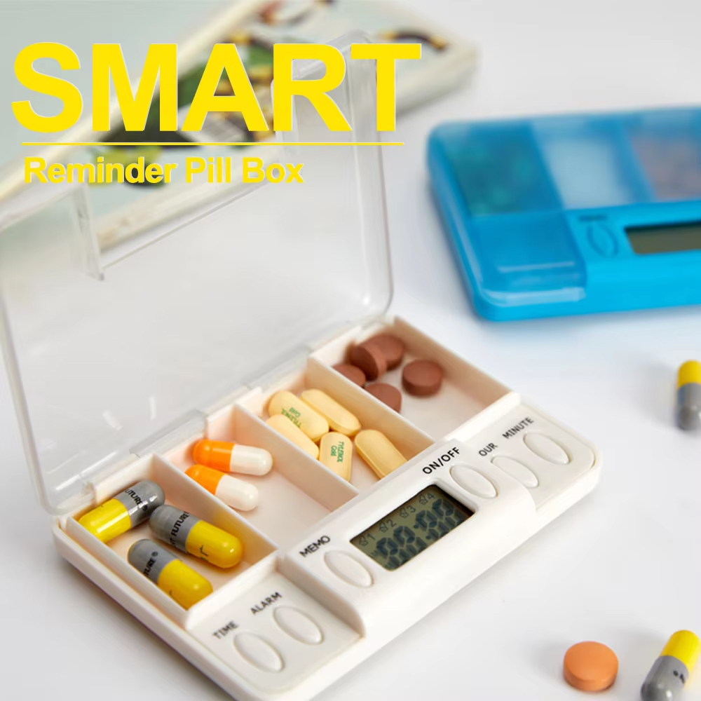 4グリッドインテリジェントリマインダーピルボックス電子タイミ - Medicine Cabinet Lock のレビューと価格