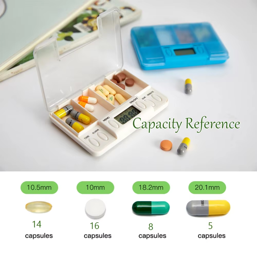 4グリッドインテリジェントリマインダーピルボックス電子タイミ - Medicine Cabinet Lock のレビューと価格