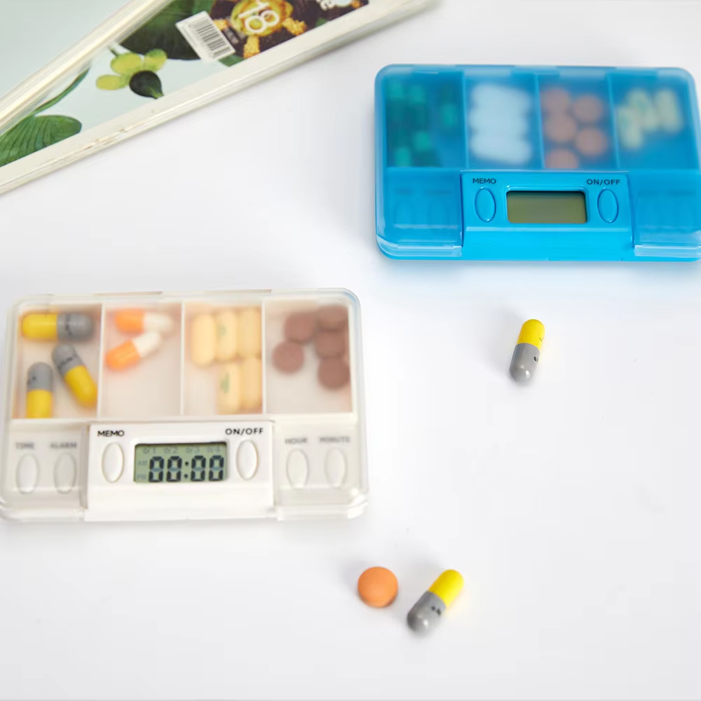 4グリッドインテリジェントリマインダーピルボックス電子タイミ - Medicine Cabinet Lock のレビューと価格