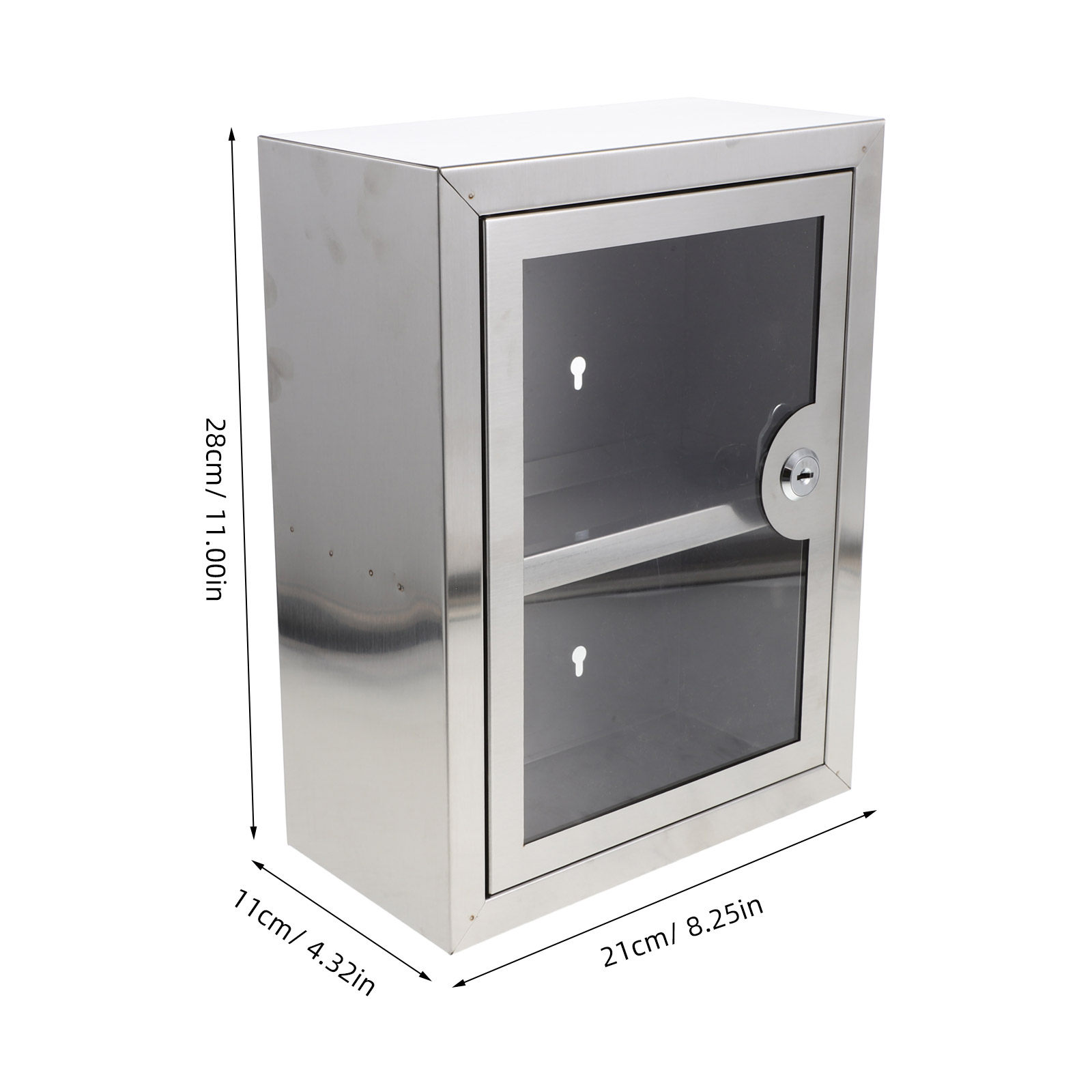 ロック式薬箱金属製壁掛けキャビネット二層式11x8.2ロック - Medicine Cabinet Lock のレビューと価格