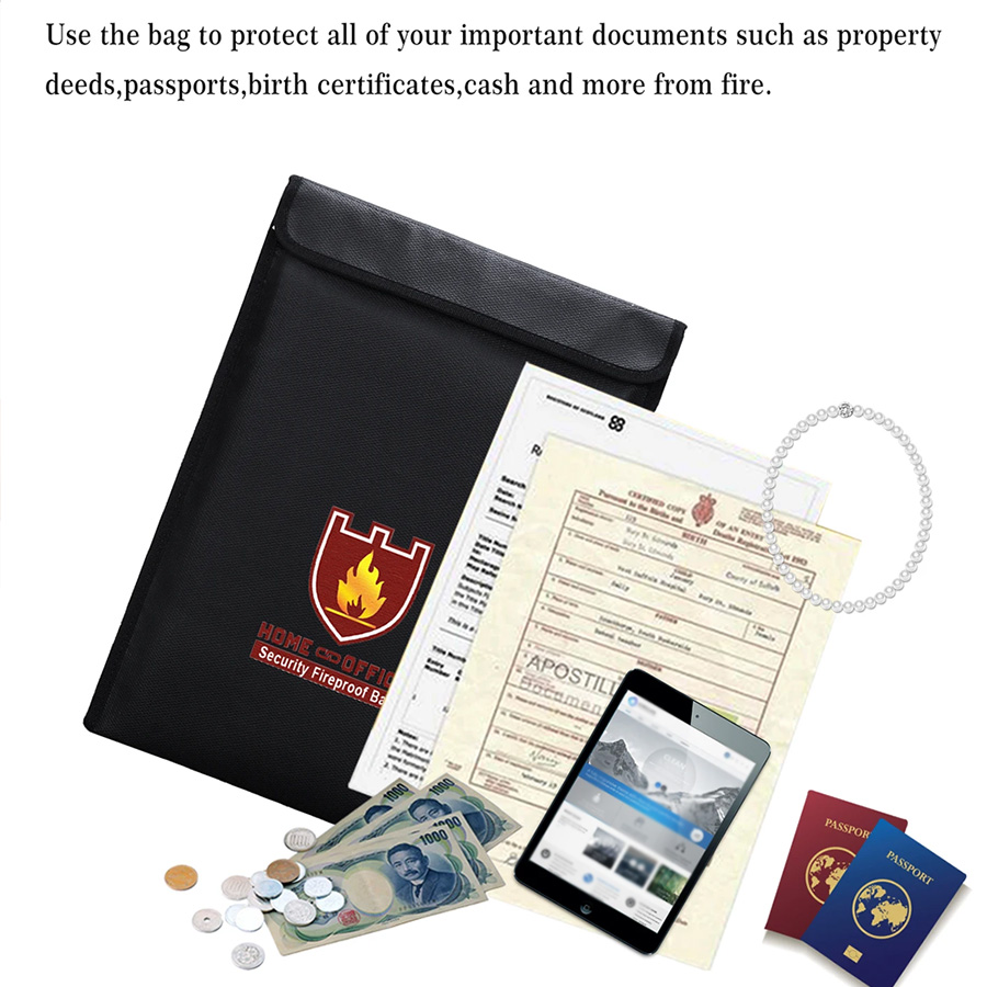 耐火性と防水性のドキュメントバッグ、耐火性の安全な収納ポーチ - Fire Safe Document のレビューと価格
