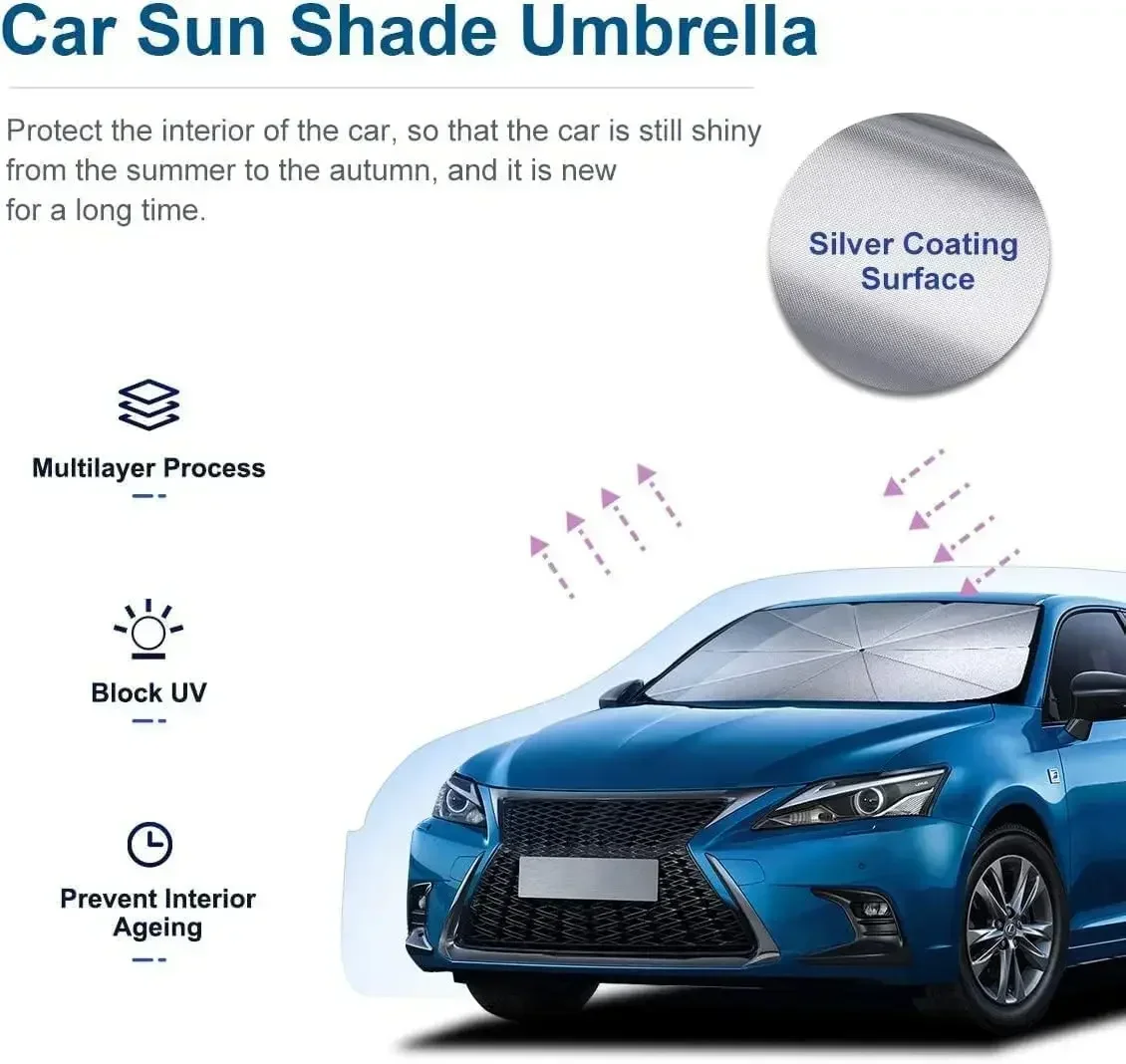 新型車用フロントガラスサンシェード傘 折りたたみ式 プルリン - Window Lock Bar のレビューと価格