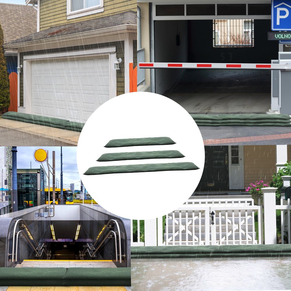 不織布製水活性化式洪水防御壁 グリーン 簡単使用 洪水防御バ - Flood Barrier Bag のレビューと価格