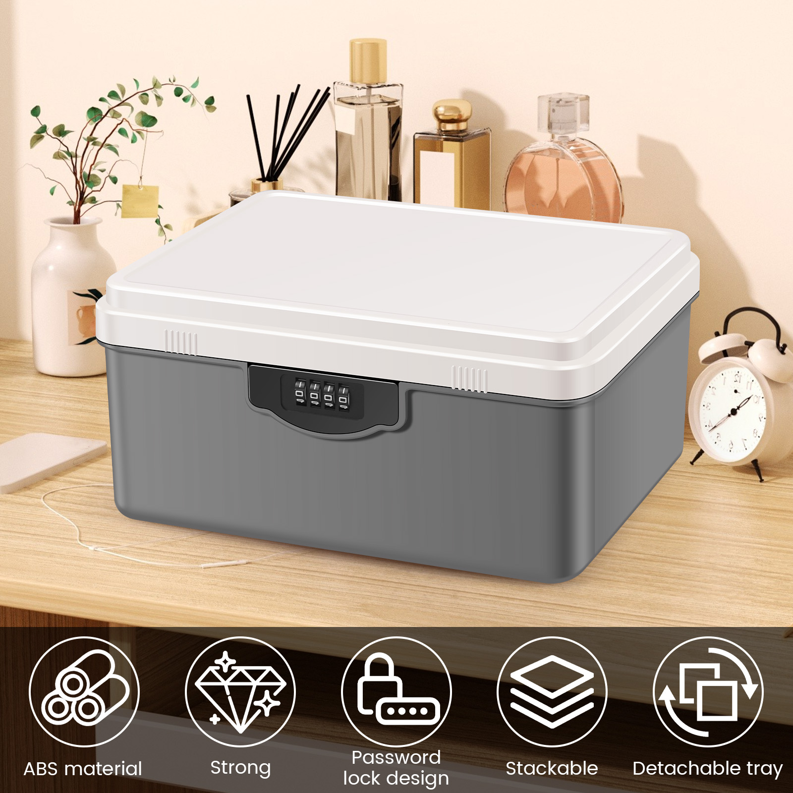 デジタルパスワードロック金庫ボックス薬ロックボックスポータブ - Medicine Cabinet Lock のレビューと価格