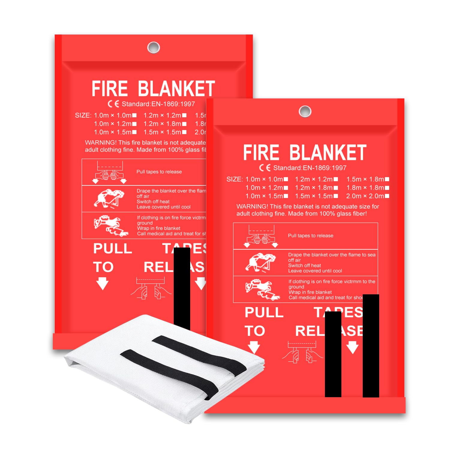 防火ブランケット 2 パック 2*2 メートル/1.5*1. - Fire Blanket Kitchen のレビューと価格