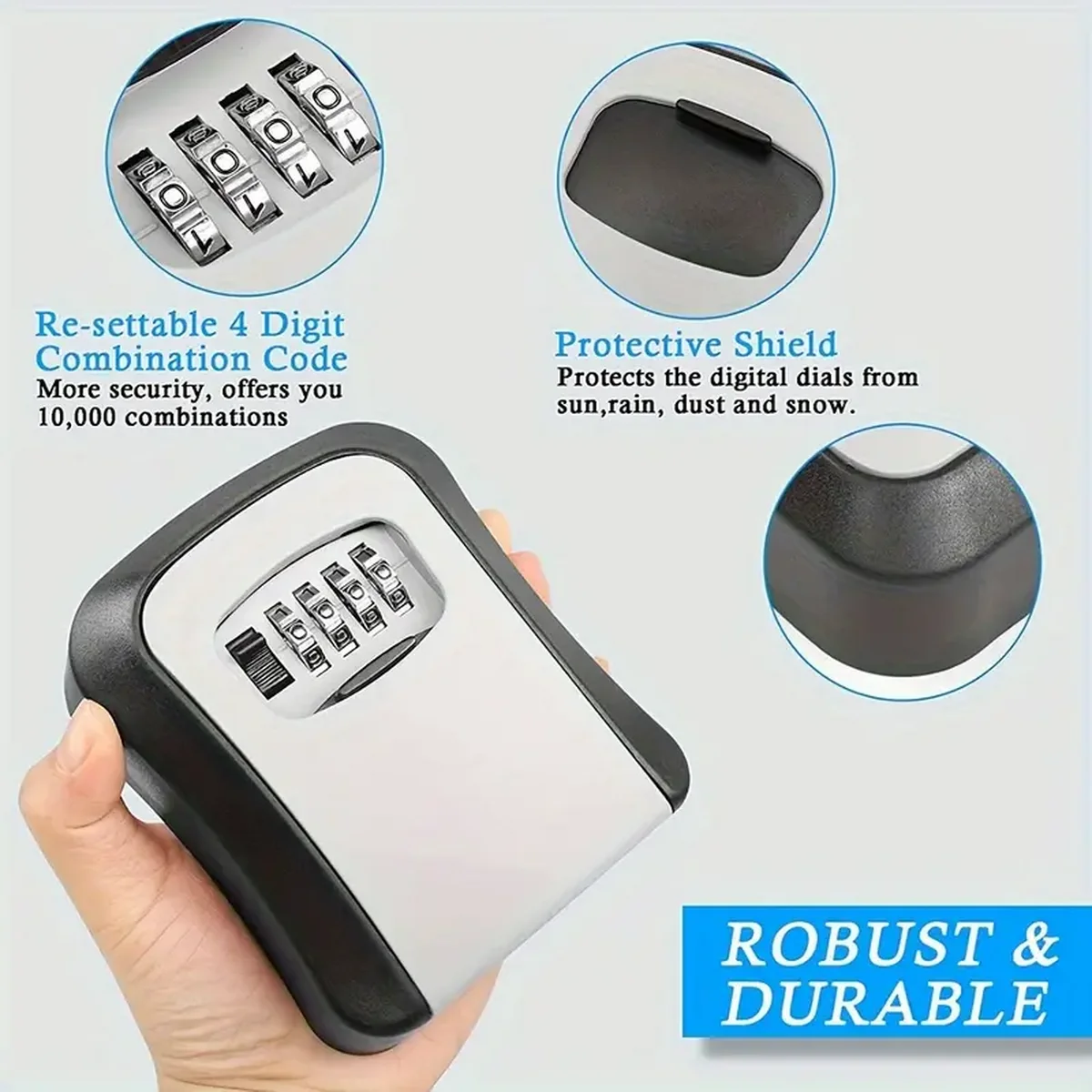 防水ポータブルコンビネーションキーロックボックス - 安全な - Lockbox Key Secure のレビューと価格