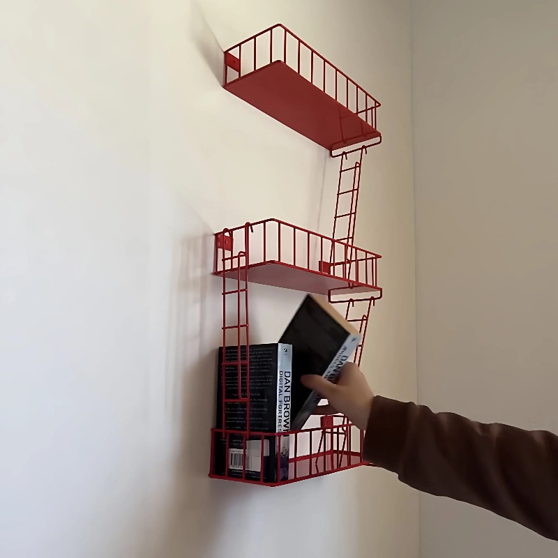 防火壁用棚、3段メタルラダーオーガナイザー、頑丈な玄関用バス - Fire Escape Ladder のレビューと価格