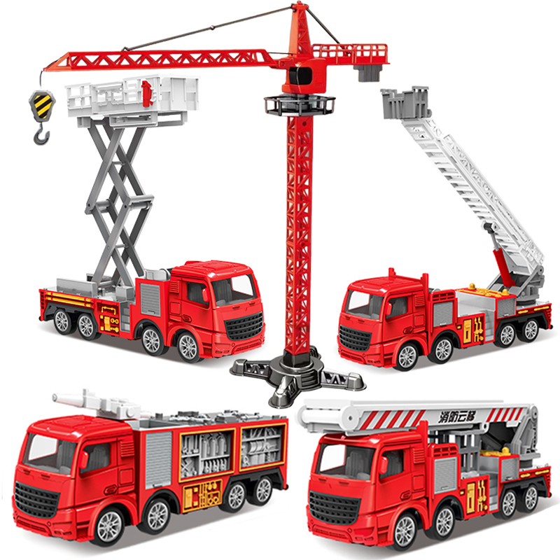 1:55 ダイキャスト消防車モデルシミュレーションプルバック - Fire Escape Ladder のレビューと価格